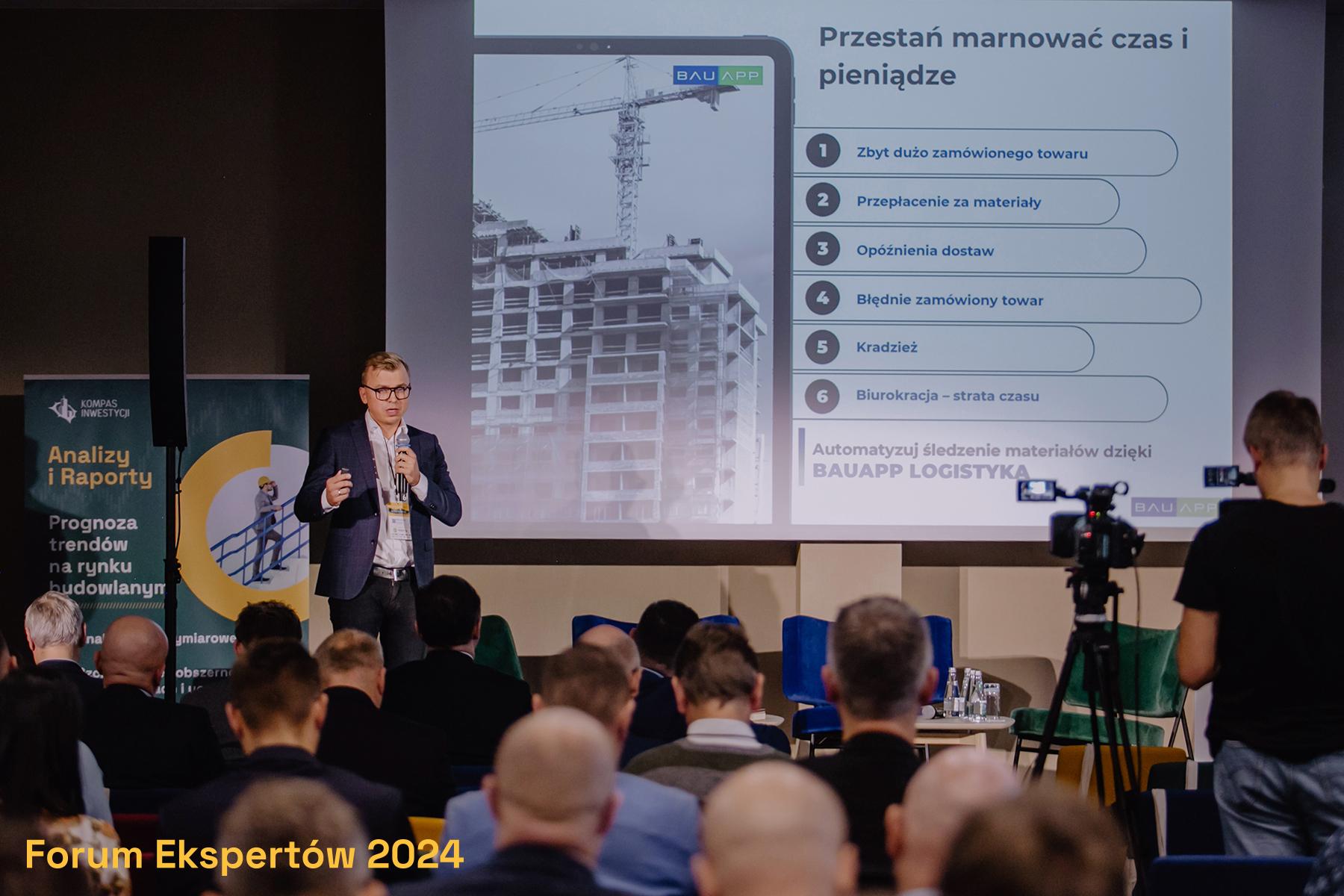 Paweł Smolarek (BauApp Polska) zaprezentował możliwości systemu zarządzania materiałami na budowie.