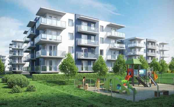 Apartamentowce w Kołobrzegu z wiechą