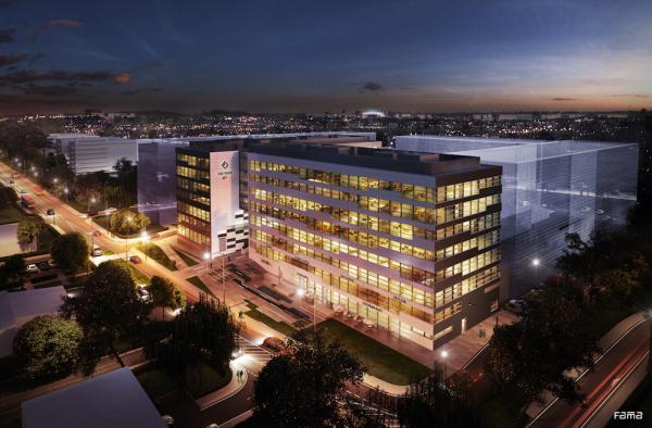 Pin Park, biurowiec na rzucie kwadratu