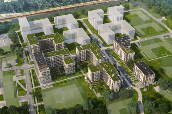 Wiecha na budowie Nowej 5 Dzielnicy w Krakowie