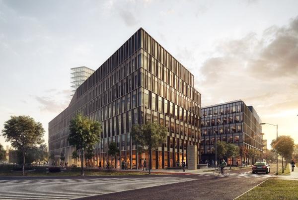 Nowy Rynek w Poznaniu - drugi biurowiec w budowie